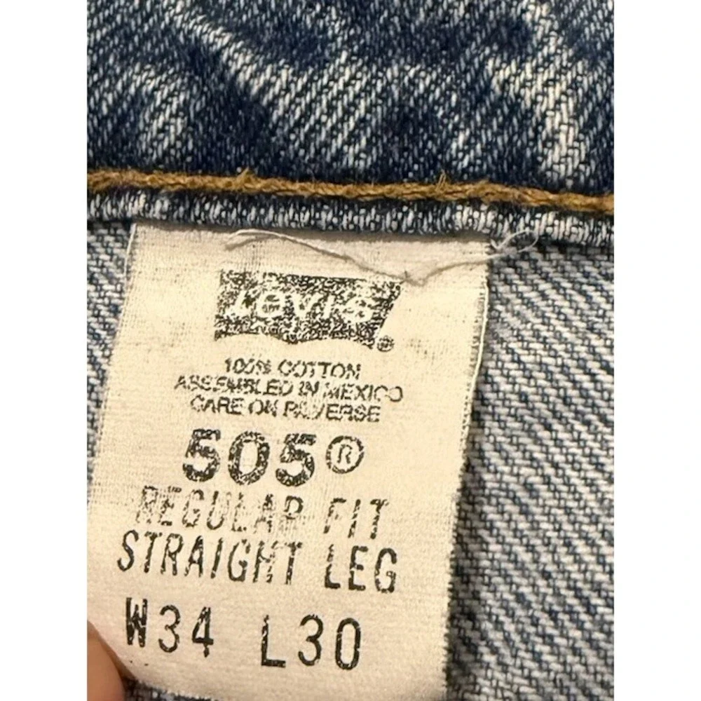 Vintage Levis 505 34x30 Orange tab 505 jeans faded denim‎ blue 80s 90s